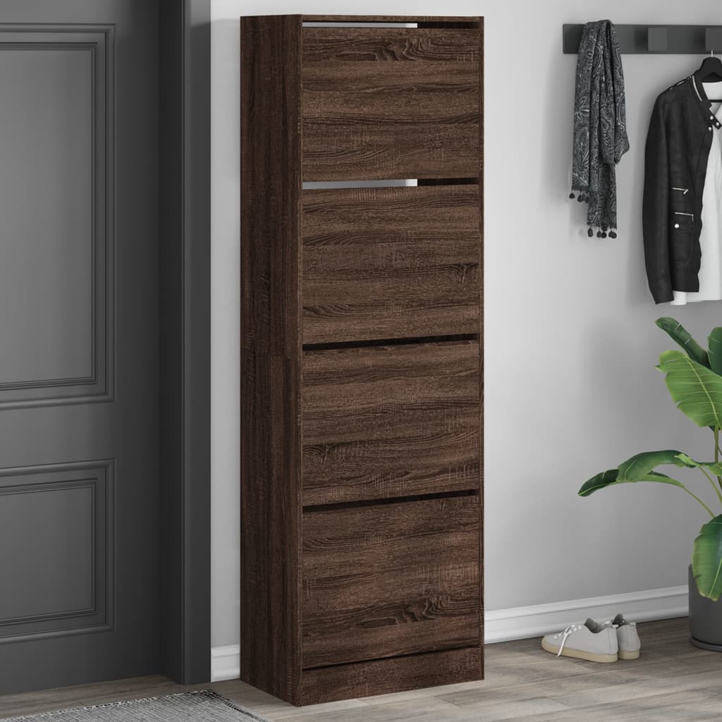 Zapatero Con 4 Cajones Abatibles 80X21X163,5 Cm