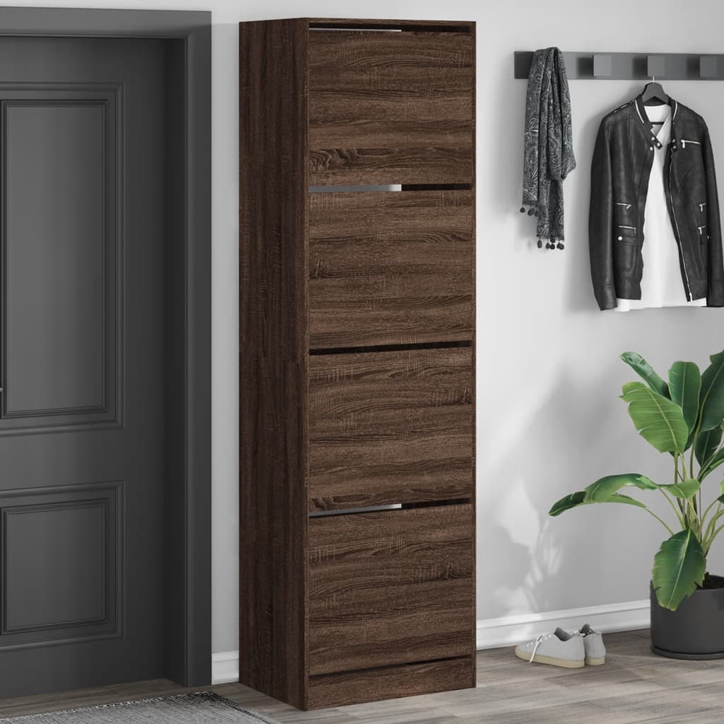 Zapatero Con 4 Cajones Abatibles 80X21X163,5 Cm