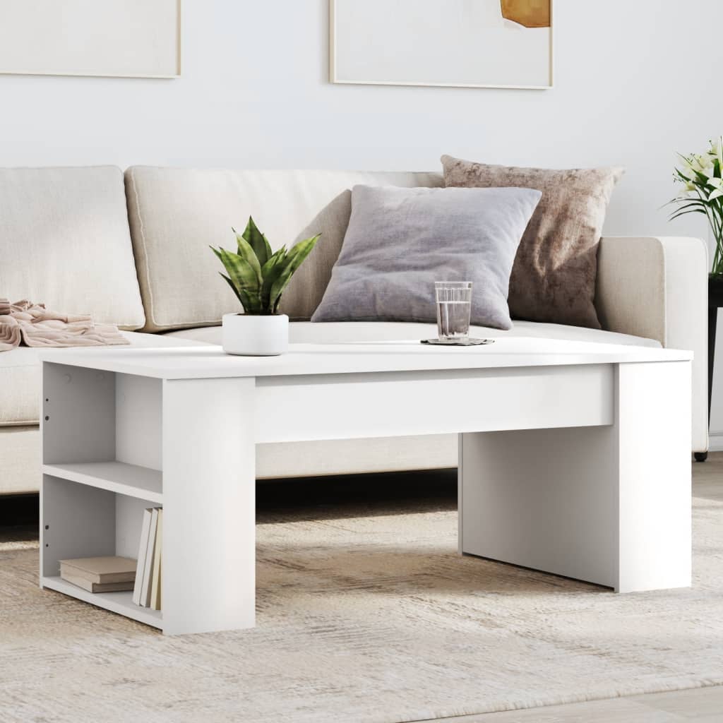 Mesa De Centro Madera Ingeniería Madera Envejecida 102X55X42 Cm