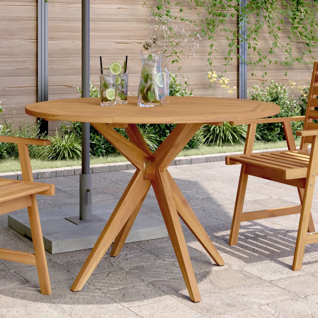 Mesa De Jardín Cuadrada Madera Maciza De Acacia