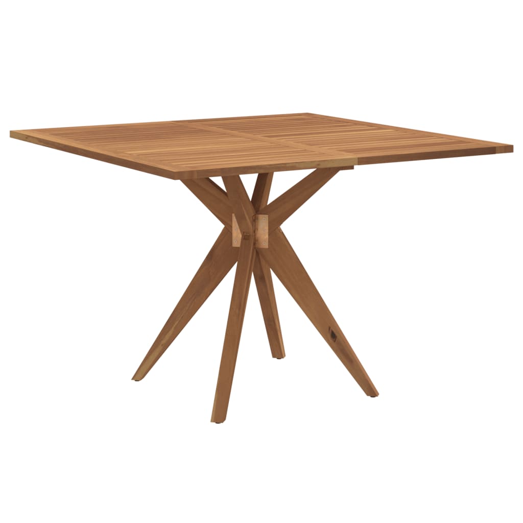 Mesa De Jardín Cuadrada Madera Maciza De Acacia