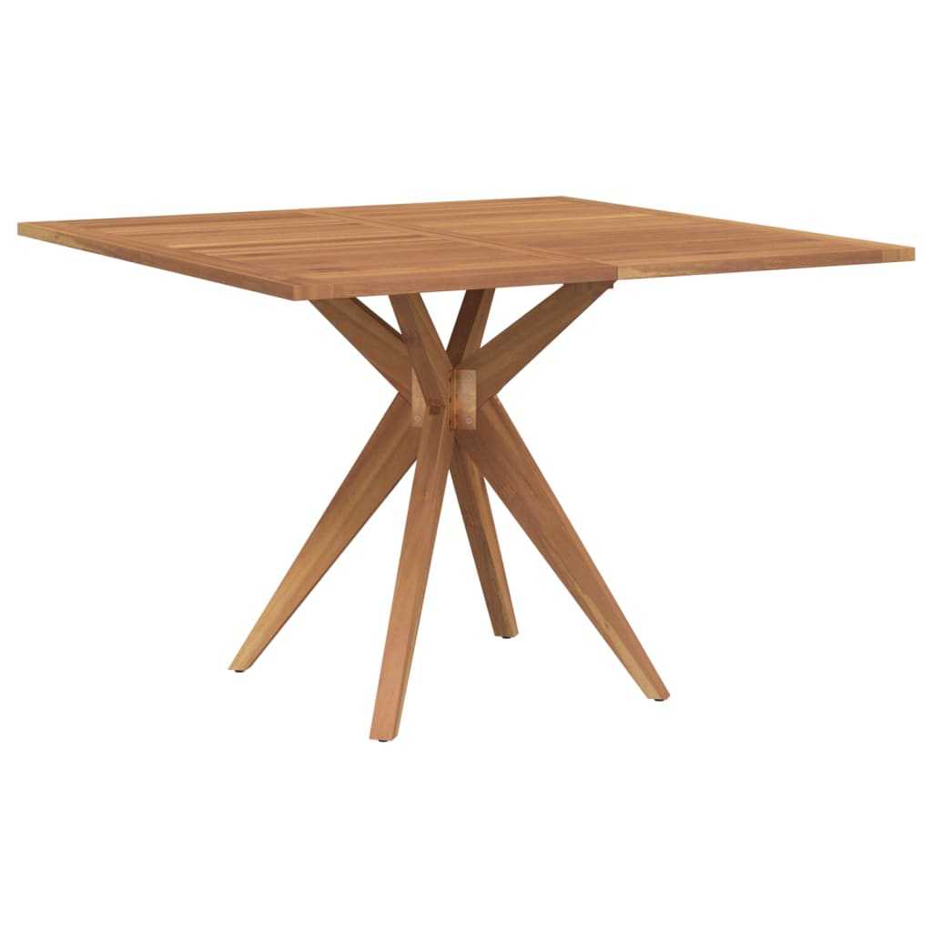 Mesa De Jardín Cuadrada Madera Maciza De Acacia