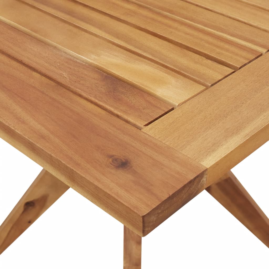 Mesa De Jardín Cuadrada Madera Maciza De Acacia