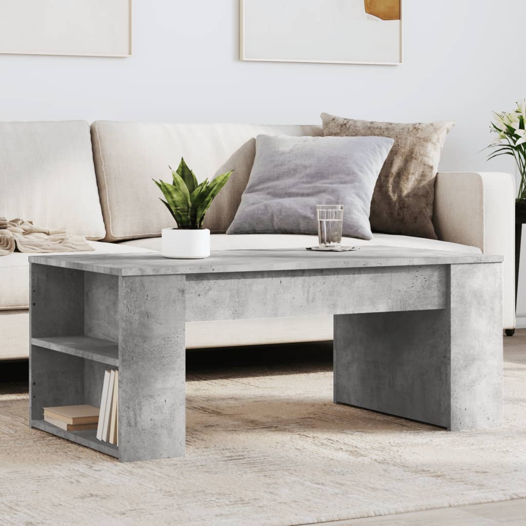 Mesa De Centro Madera Ingeniería Madera Envejecida 102X55X42 Cm
