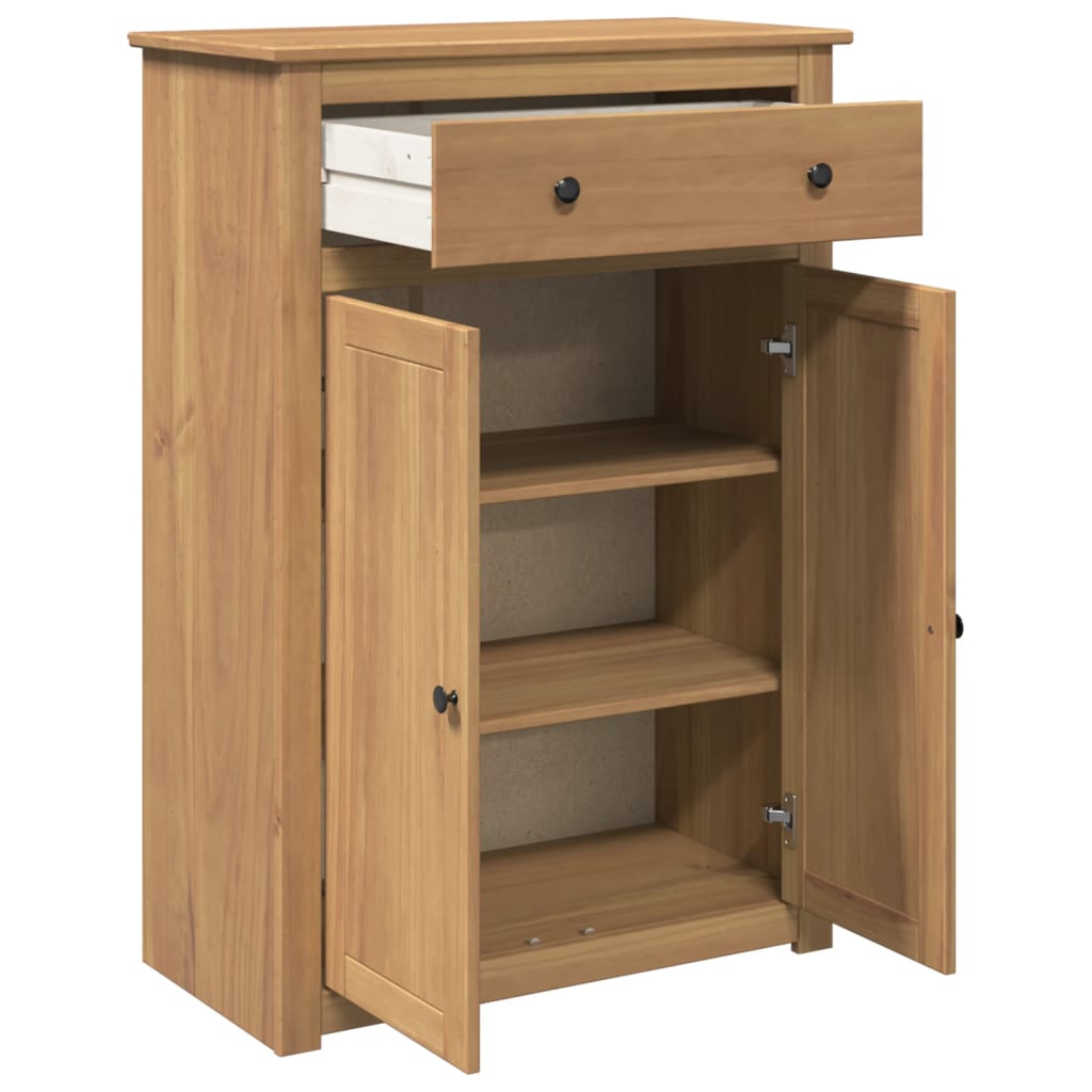 Mueble Zapatero Panama Madera Maciza De Pino 80X40X114 Cm