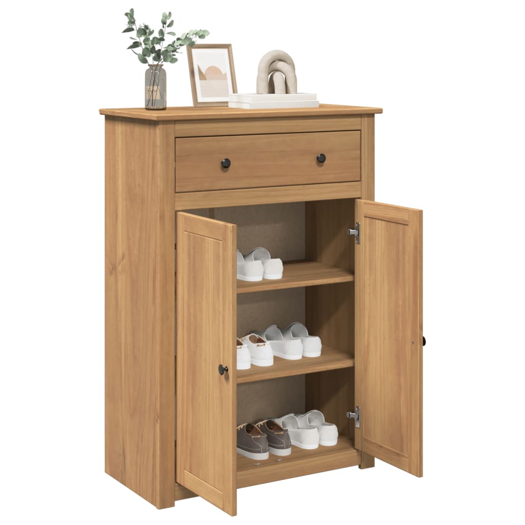 Mueble Zapatero Panama Madera Maciza De Pino 80X40X114 Cm