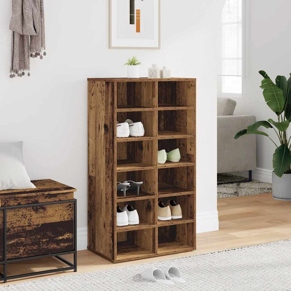 Zapatero Madera Contrachapada Madera Vieja 54X34X100Cm