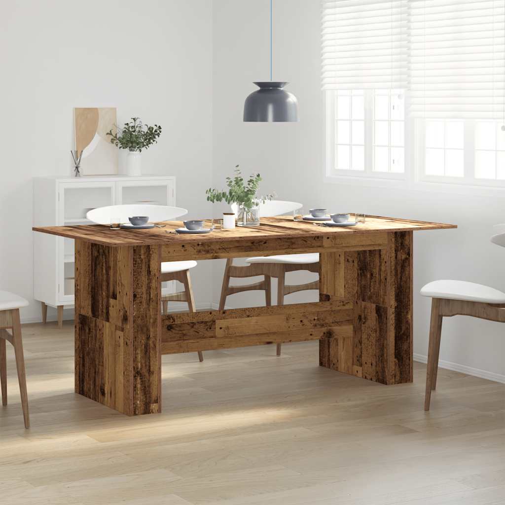 Mesa De Comedor De Aglomerado Madera Envejecida 180X90X76 Cm