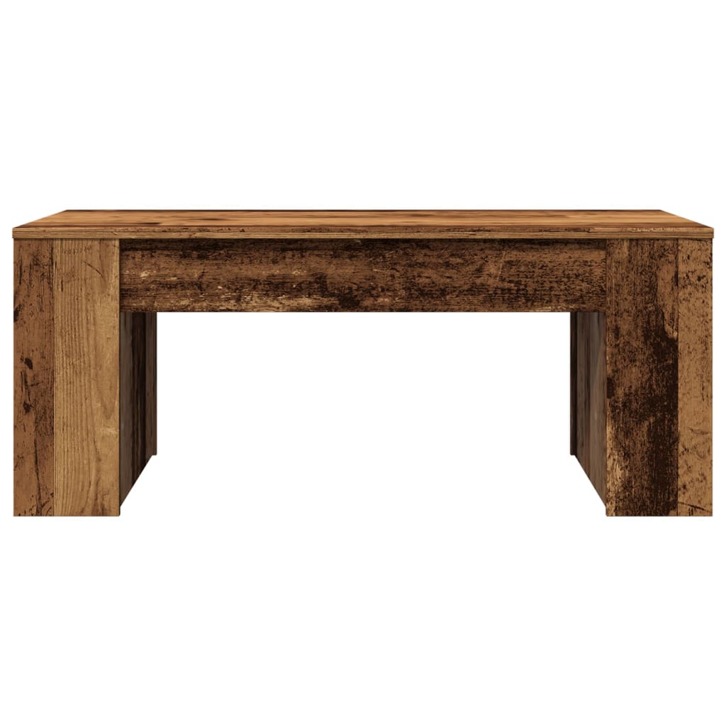 Mesa De Centro Madera Ingeniería Madera Envejecida 102X55X42 Cm