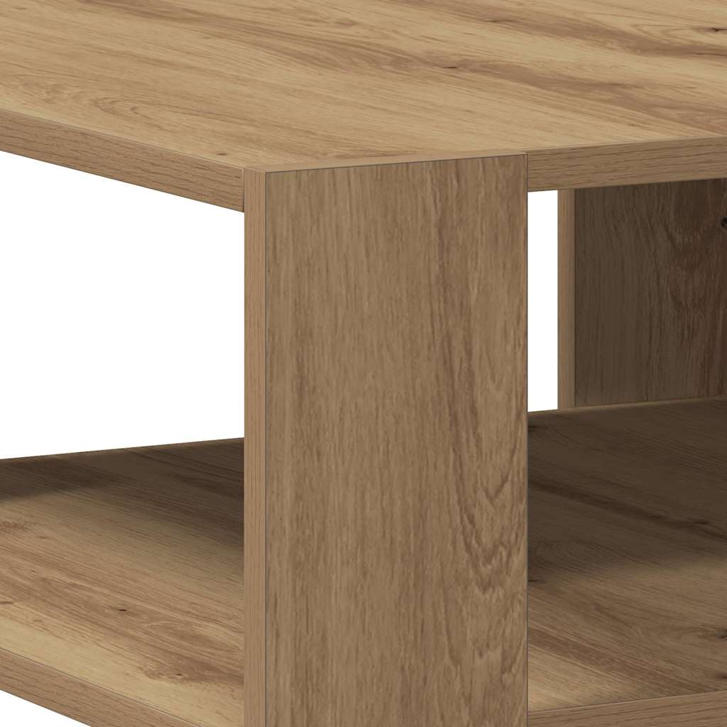 Mesa De Centro Madera Ingeniería Roble Artesanal 58X58X40 Cm