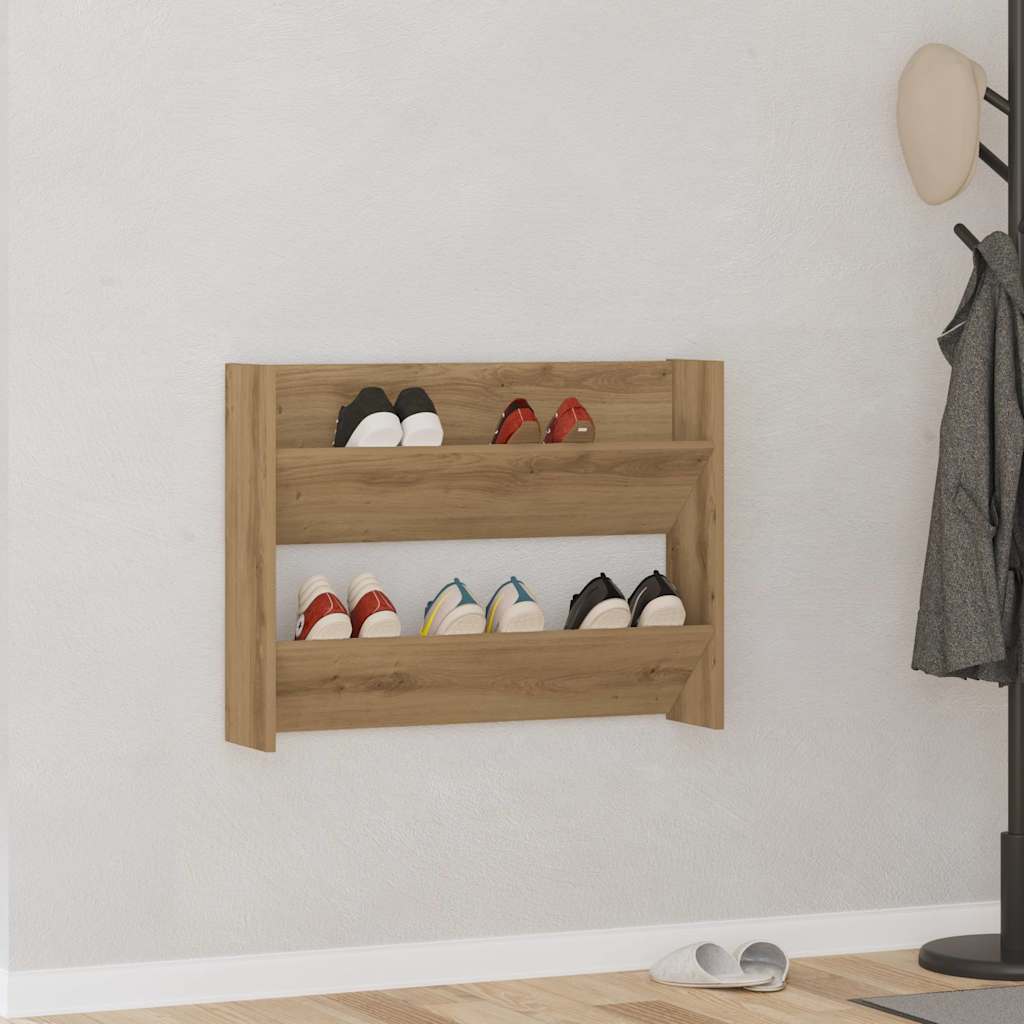 Zapatero De Pared Madera De Ingeniería Envejecida
