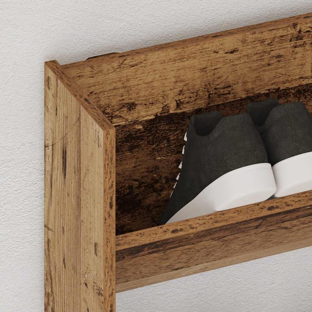 Zapatero De Pared Madera De Ingeniería Envejecida