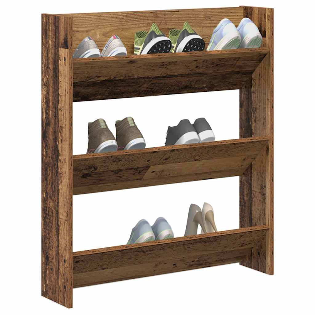 Zapatero De Pared Madera De Ingeniería Envejecida