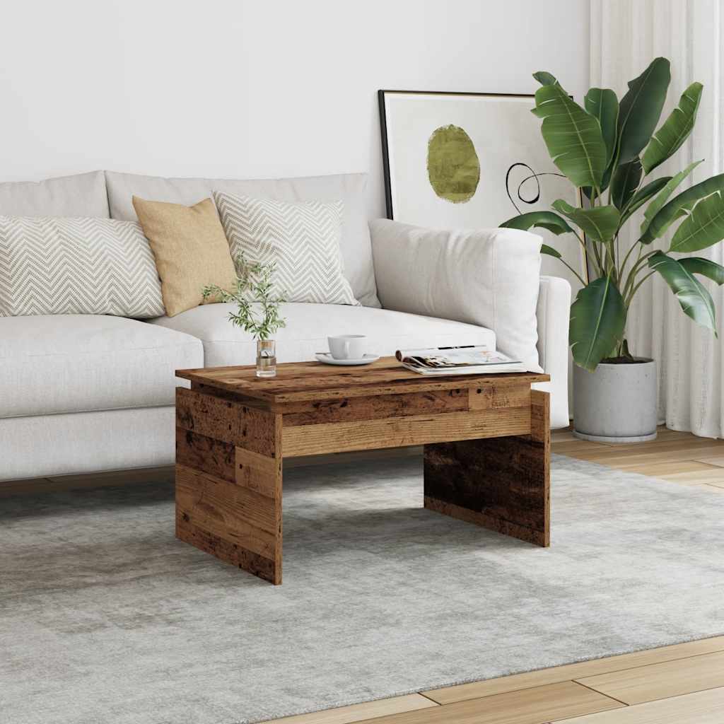 Mesa De Centro Madera Contrachapada Madera Vieja 68X50X38 Cm