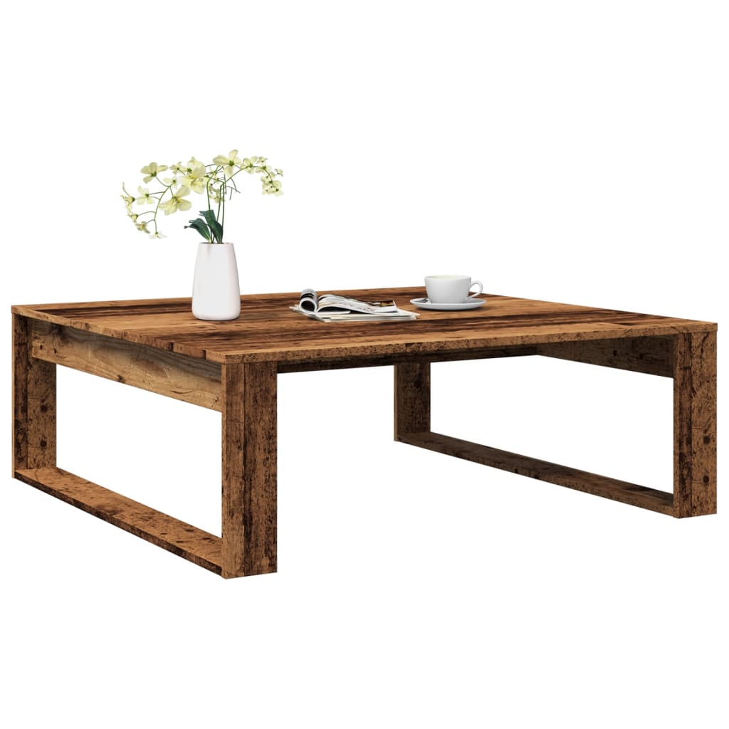 Mesa De Centro Madera De Ingeniería Envejecida 100X100X35 Cm