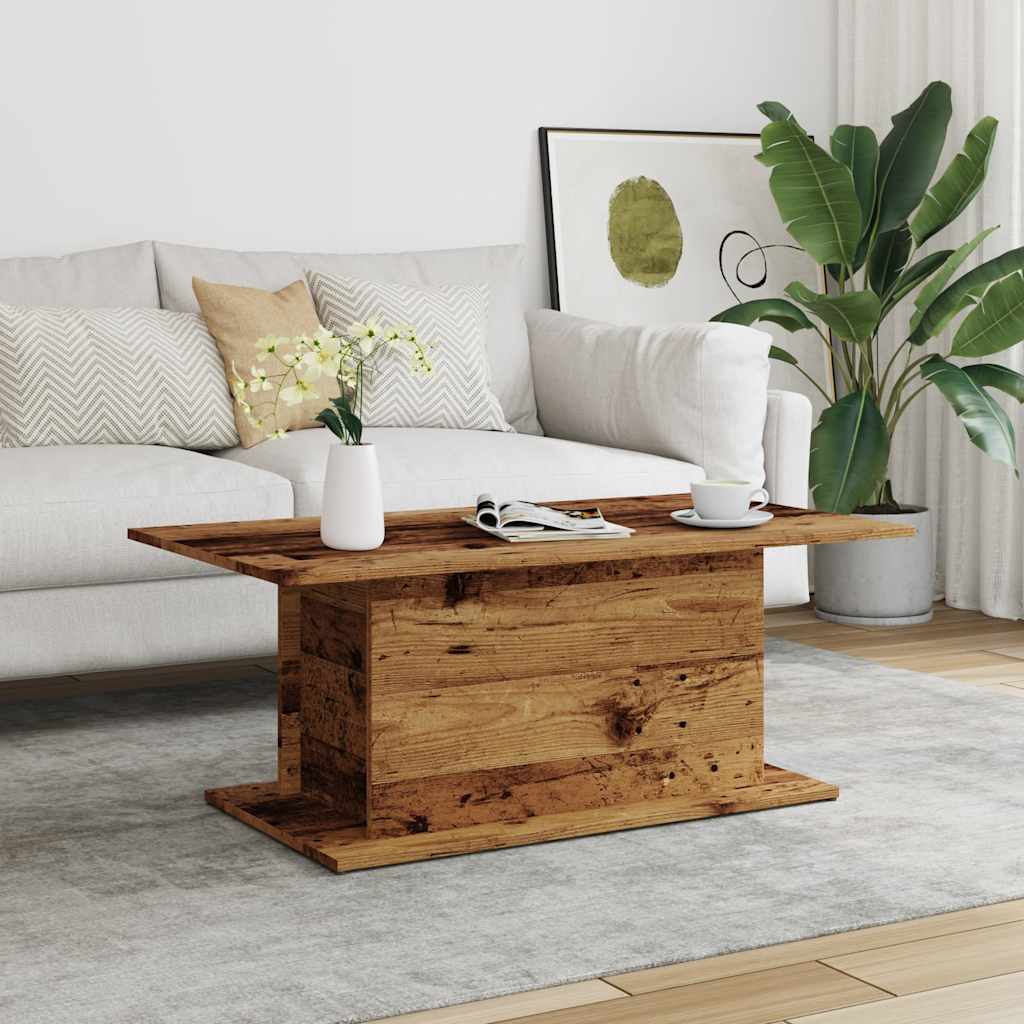 Mesa De Centro Madera Ingeniería Envejecida 102X55,5X40 Cm