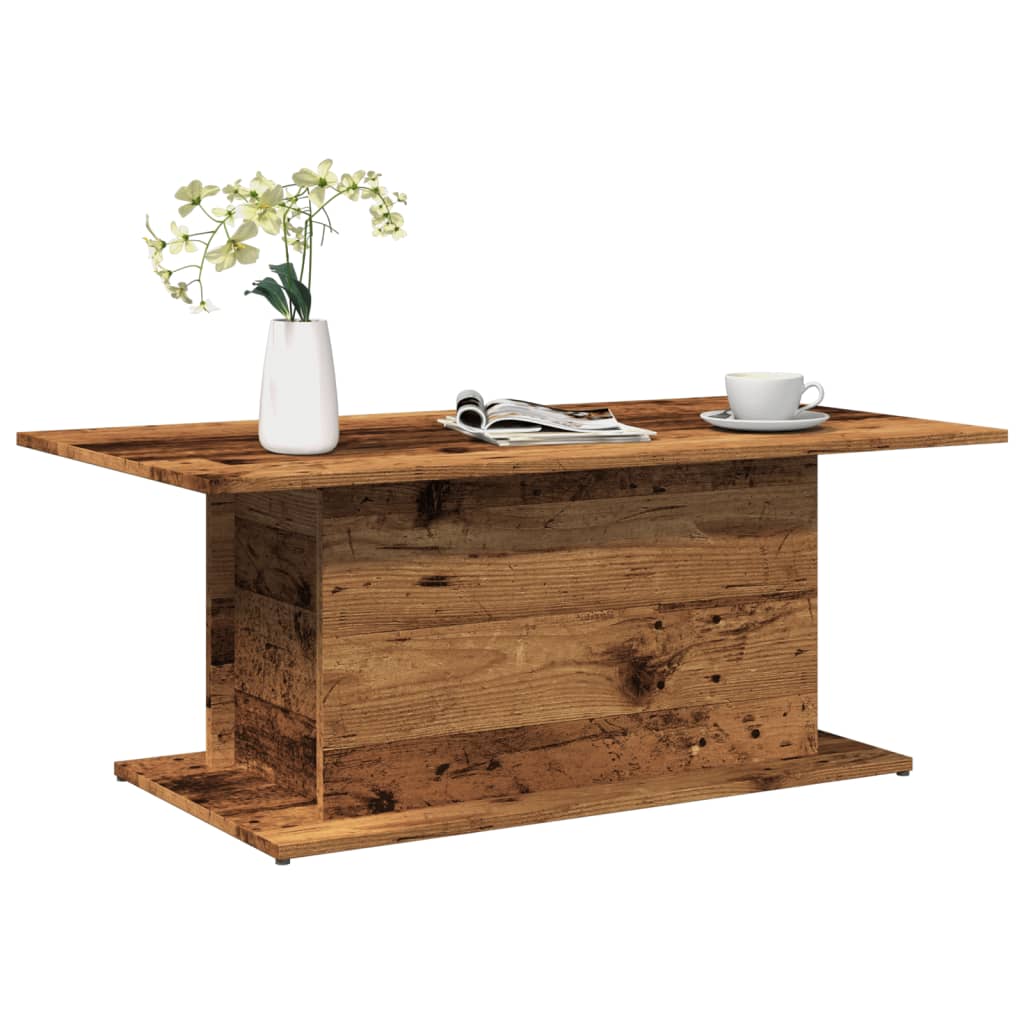 Mesa De Centro Madera Ingeniería Envejecida 102X55,5X40 Cm