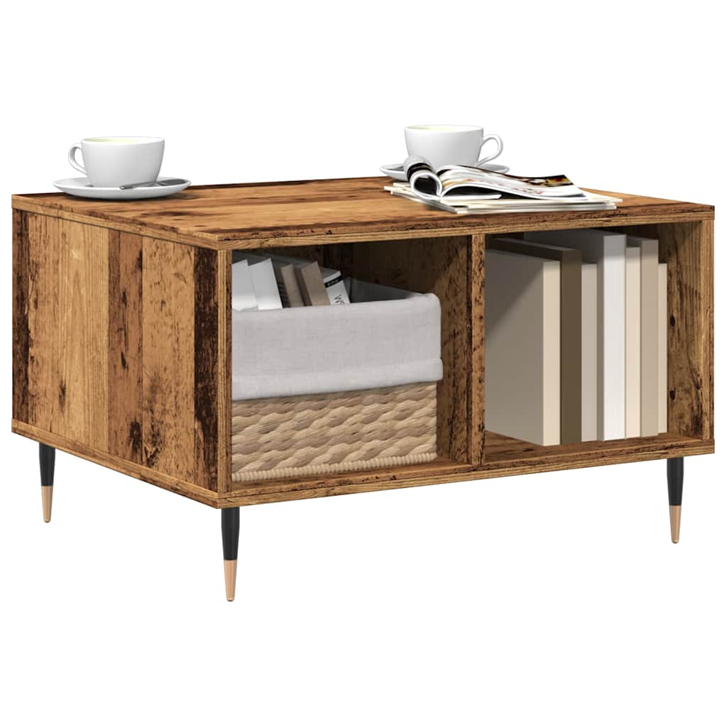 Mesa De Centro Madera Ingeniería Madera Envejecida 60X50X36,5Cm
