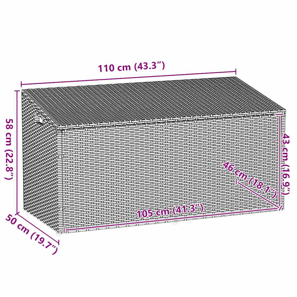 Caja De Almacenamiento Para Jardín Ratán Sintético
