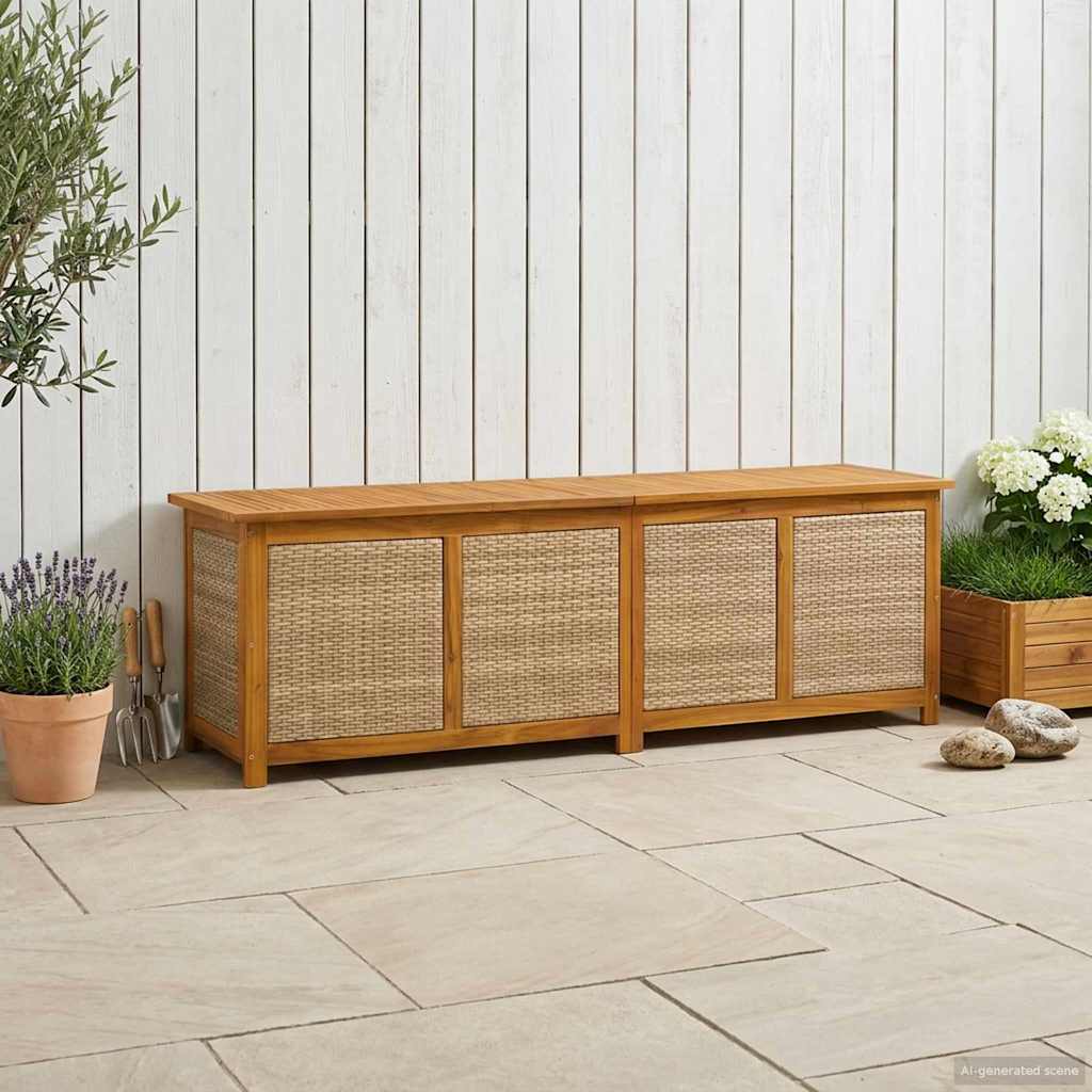 Caja De Almacenamiento Para Jardín 185 L 113 X 50 X 56 Cm