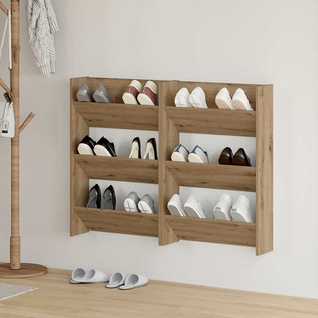 Zapatero De Pared Madera De Ingeniería Envejecida