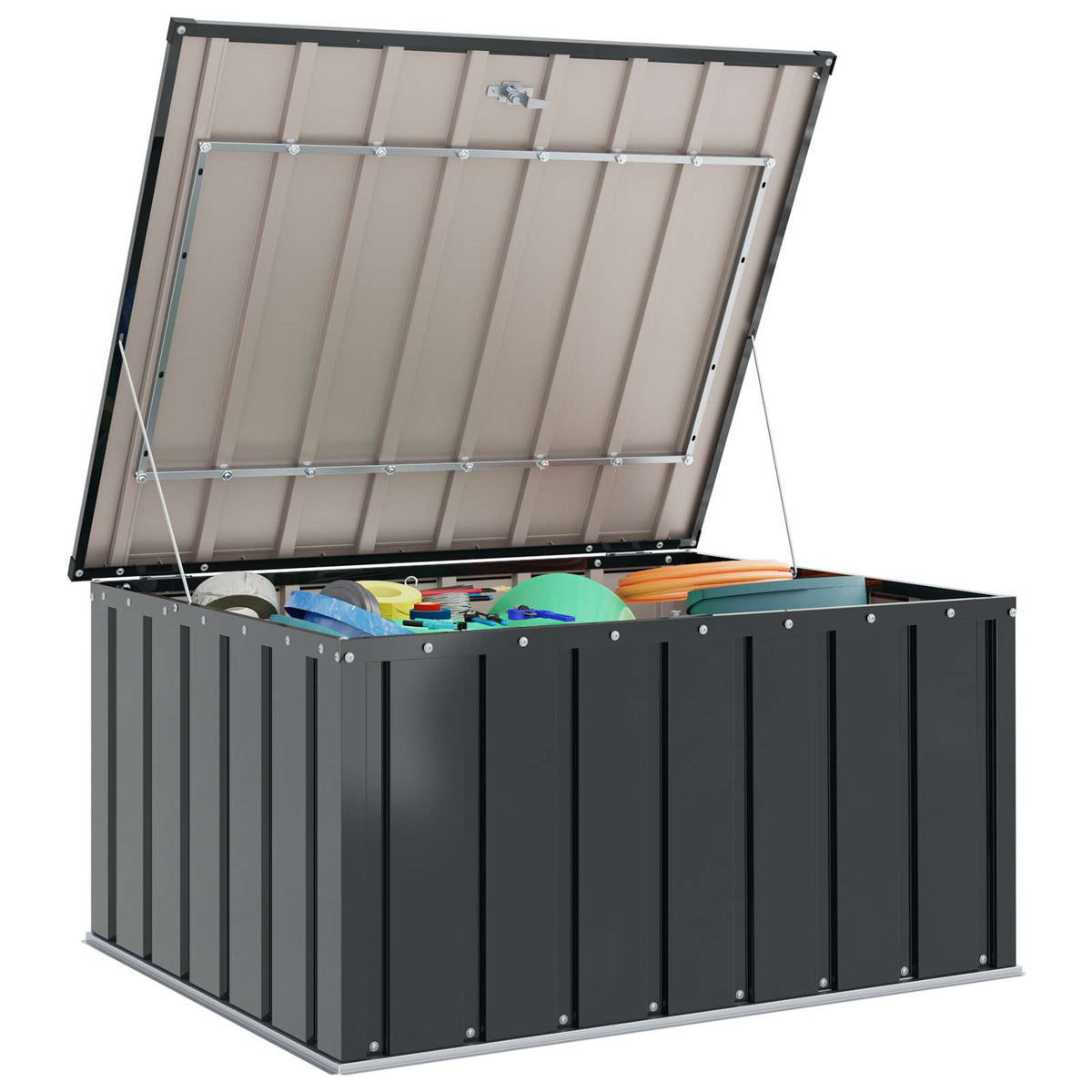 Caja De Almacenamiento Para Jardín Negro Acero