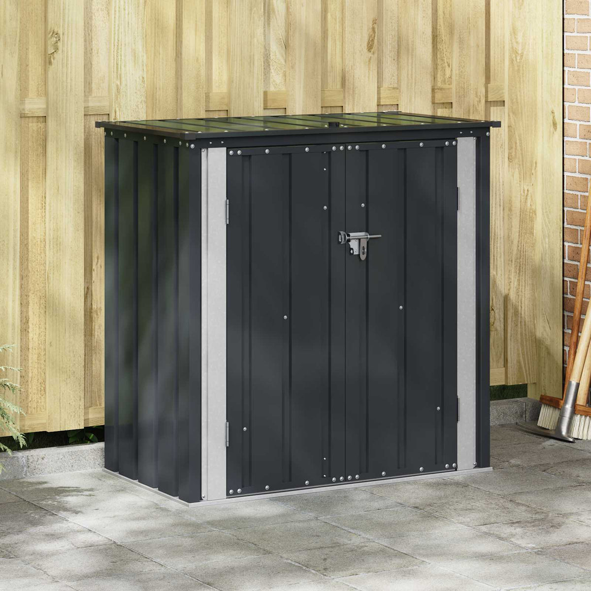 Caja De Almacenamiento Para Jardín Negro 151,5 X 107 X 100 Cm