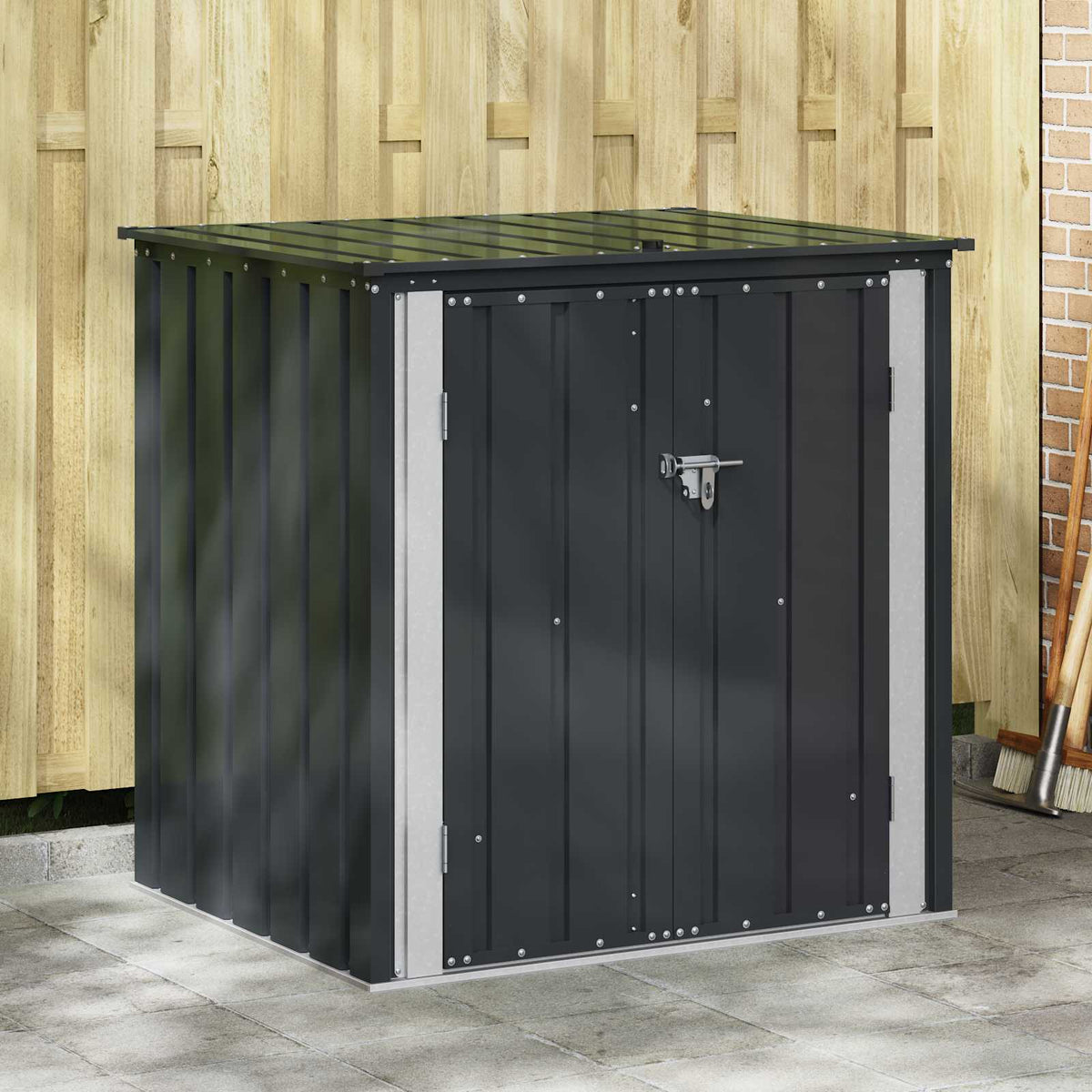 Caja De Almacenamiento Para Jardín Negro 151,5 X 107 X 100 Cm
