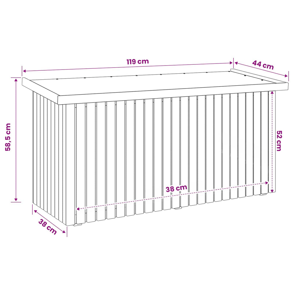 Caja De Almacenamiento Para Jardín Madera De Pino Impregnada