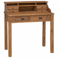 Escritorio Natural 89,5 X 49,5 X 100 Cm Madera De Teca Maciza
