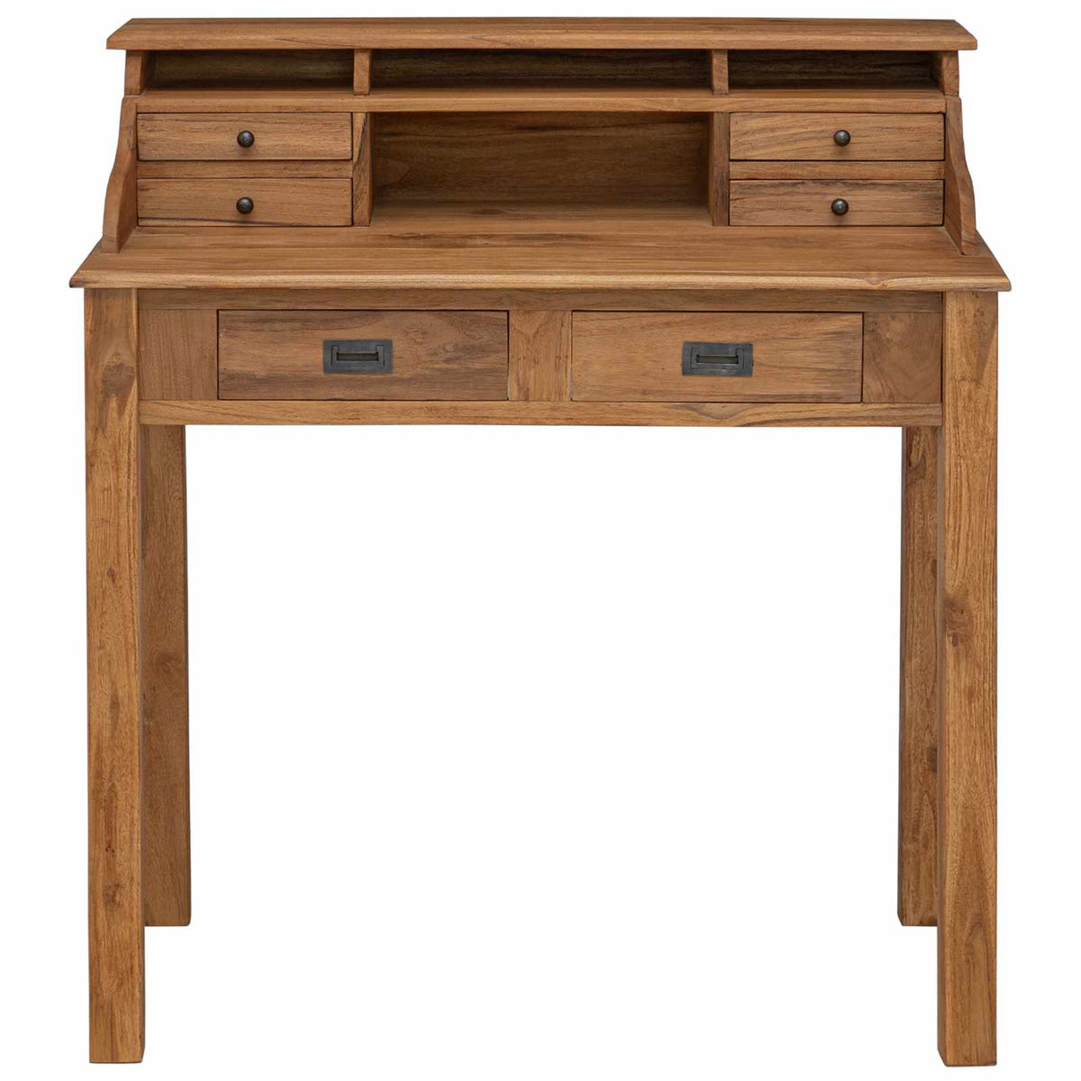 Escritorio Natural 89,5 X 49,5 X 100 Cm Madera De Teca Maciza