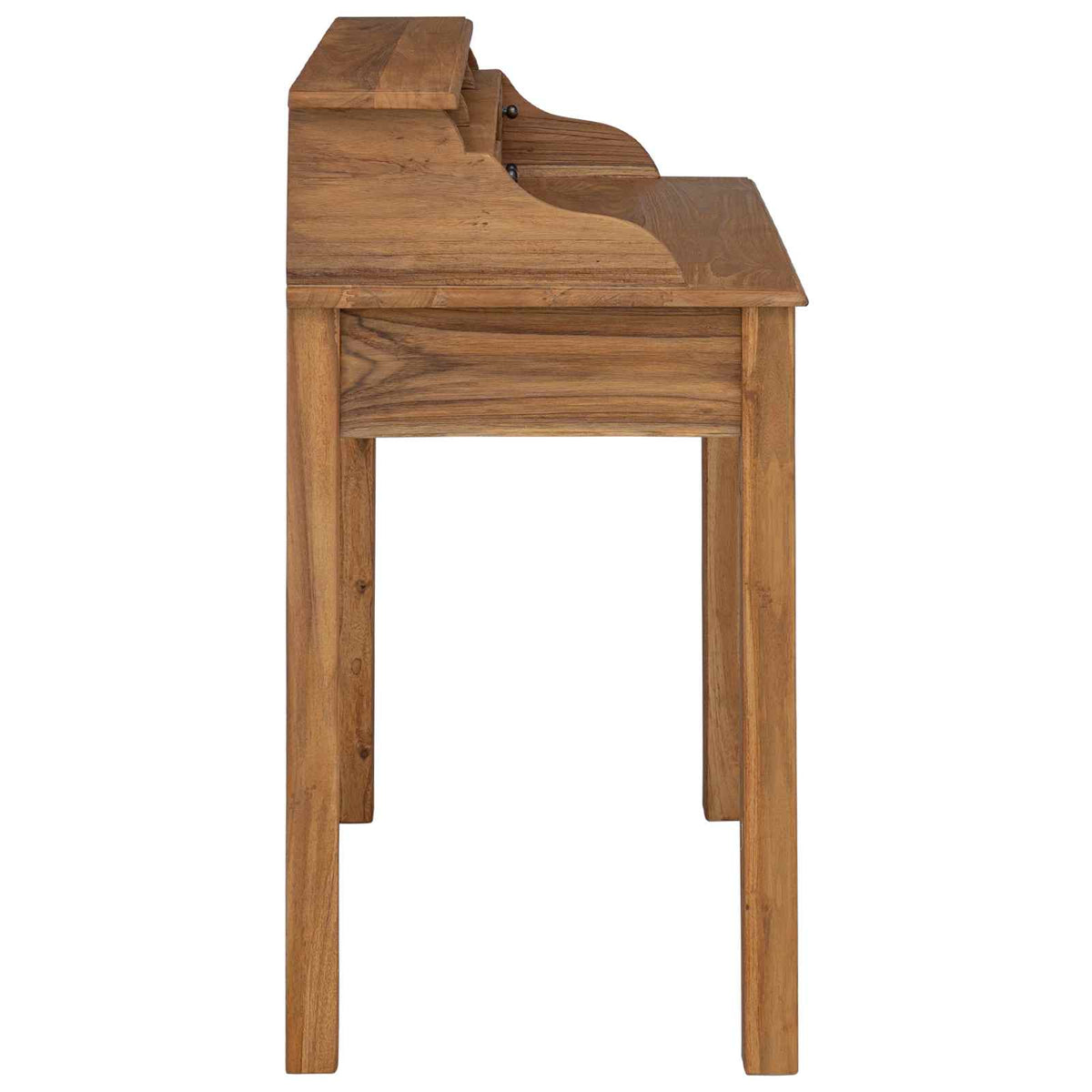 Escritorio Natural 89,5 X 49,5 X 100 Cm Madera De Teca Maciza
