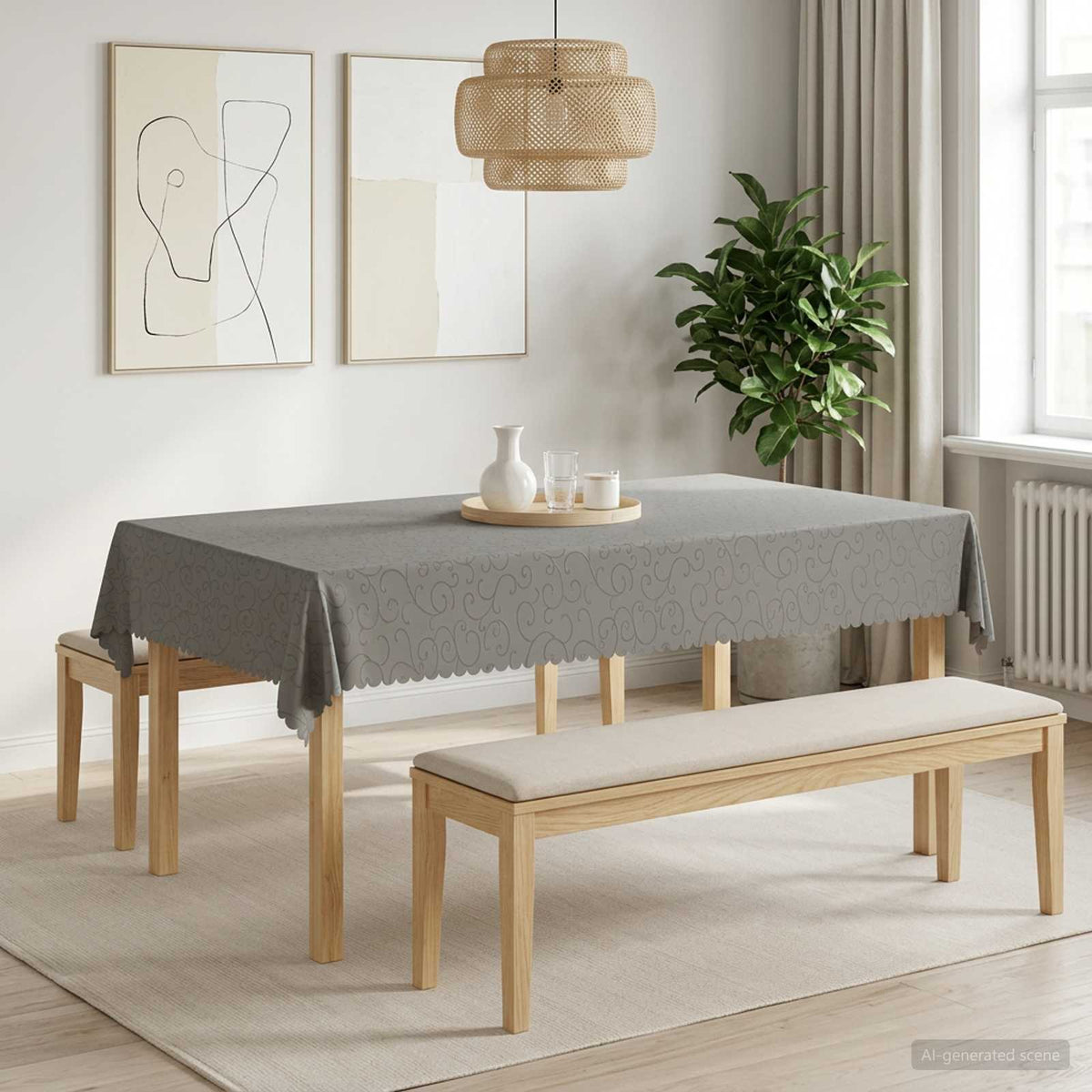 Tela Para Mesa 5 Uds. Ovalado Rojo Vino