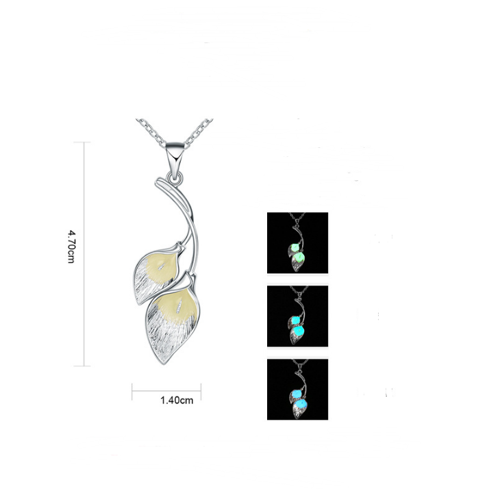 Fashionable Glow-in-the-Dark Leaf Pendant Necklace